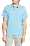 Vineyard Vines Stripe Sankaty Performance Polo In Hull Blue