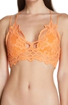 Free People Intimately Fp Adella Longline Bralette In Neon Peach