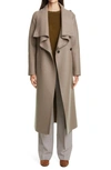 Harris Wharf London Volcano Belted Wool Coat In Taupe