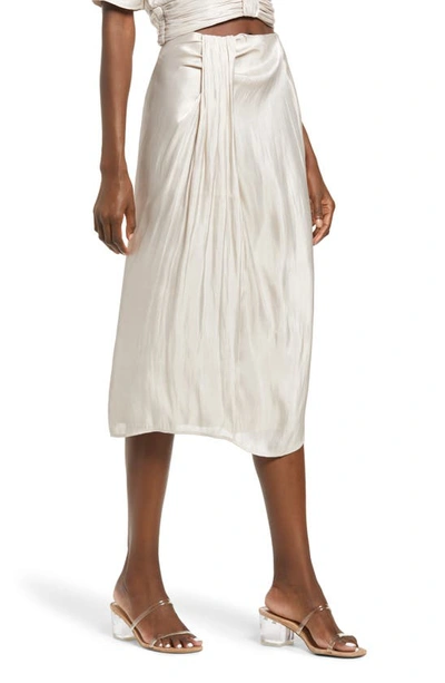 Endless Rose Metallic Skirt In Beige