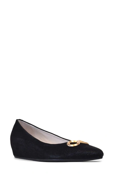 Amalfi By Rangoni Arlo Pointed Toe Wedge Pump In Black Suede