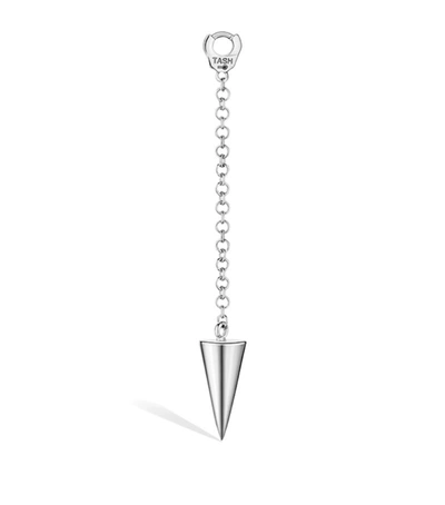 Maria Tash 14ct Short Pearl And Spike Pendulum Charm In White