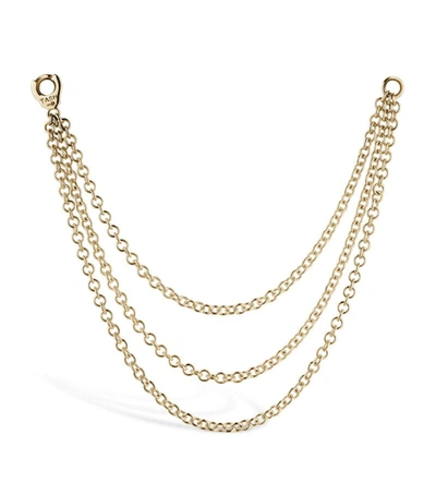 Maria Tash Long Triple Chain Connecting C In Gold