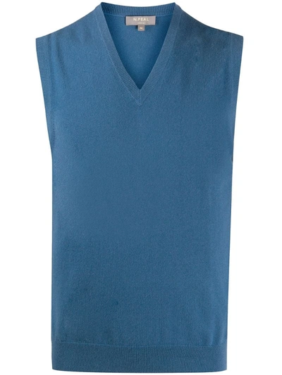 N•peal V-neck Cashmere Sweater In Blue