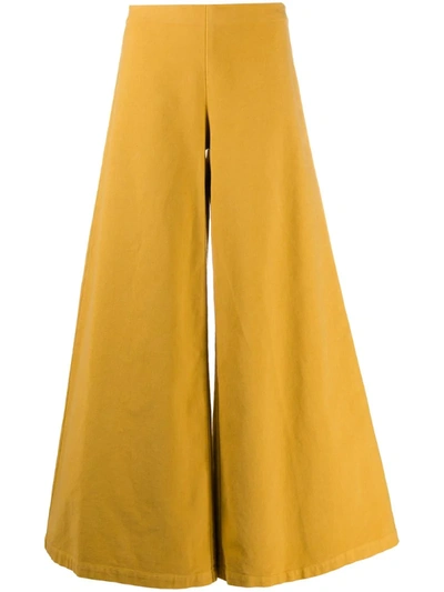 Stefano Mortari Ankle Length Flared Trousers In Yellow