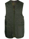Barbour Funnel-neck Quilted Shell Gilet In Green