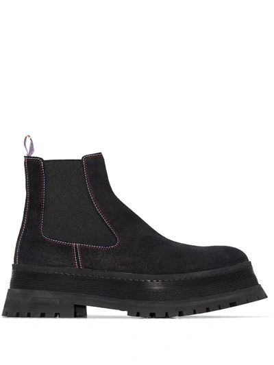 Burberry Jeffery Leather Chelsea Boots In Black