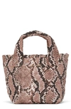 Mz Wallace Brown Snake Print Mini Metro Tote Deluxe