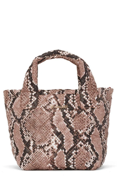 Mz Wallace Brown Snake Print Mini Metro Tote Deluxe In Brown Snake