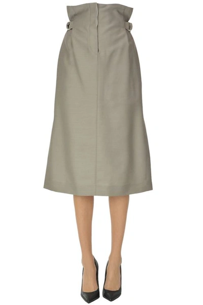 Acne Studios Flared Midi Skirt In Green