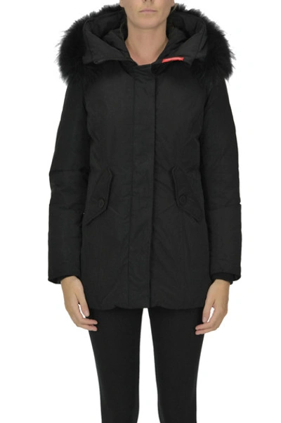 Freedomday New Chamois Parka Style Down Jacket In Black