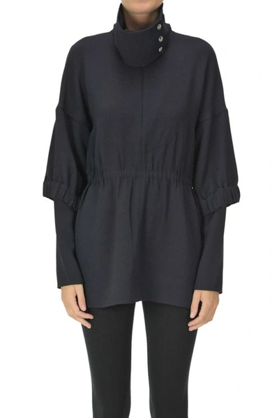 Tibi Structured Blouse In Blue