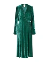 Semicouture Velvet Wrap Dress In Green