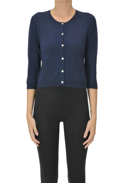 P.a.r.o.s.h Cachemire Cardigan In Navy Blue