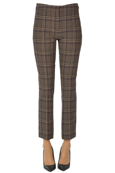 Sportmax Prince Of Wales Print Trousers In Bordeaux