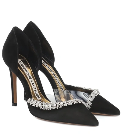 Alexandre Vauthier Women's Ane Crystal-embellished Suede D'orsay Pumps In Black