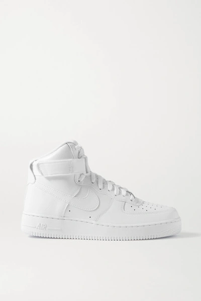 Nike Air Force 1 Leather High-top Sneakers In White