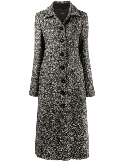 Joseph Cieranne Wool-blend Tweed Single-breasted Coat In Black