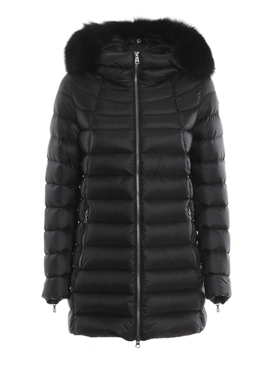 Colmar Originals Fur Trimmed Hooded Padded Coat In Black