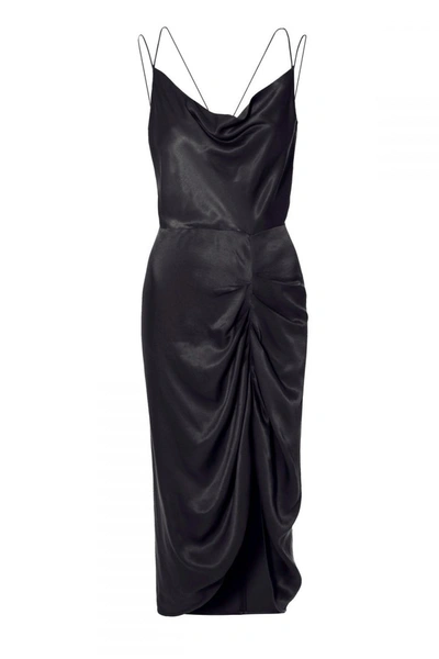 Aggi Ava Glossy Black Dress