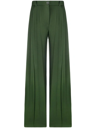 Peter Do Wide Leg High-waisted Trousers In Green