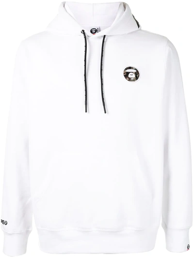 Aape By A Bathing Ape Embroidered Logo Patch Hoodie In White