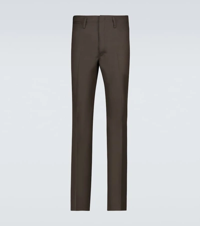 Lemaire Elasticated-waist Cotton-twill Trousers In Brown