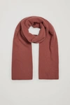 Cos Unisex Knitted Cashmere Scarf In Orange