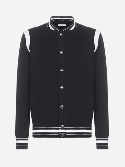 Givenchy Logo Wool Bomber Jacket In Black