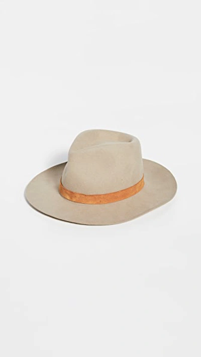 Janessa Leone 'ross' Packable Wool Fedora Hat In Neutral