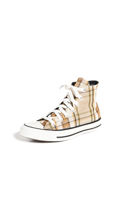 Converse Chuck Taylor Plaid All Star High Top Sneakers In Nomad Khaki/black  | ModeSens