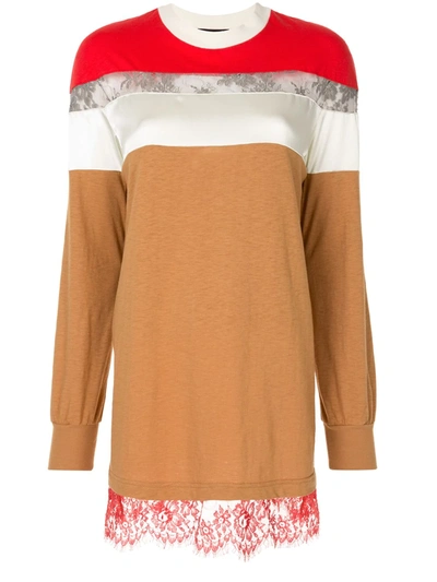 Undercover Lace Panel Jumper In Brown