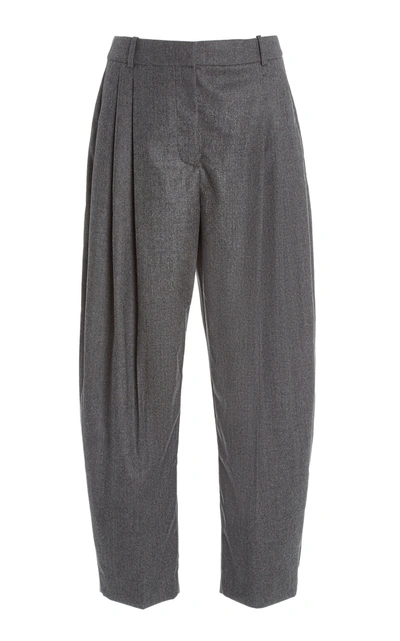 Stella Mccartney Dawson Cropped Wool Straight-leg Pants In Grey