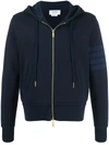 Thom Browne Slim-fit Striped Cotton-jersey Zip-up Hoodie In Blue