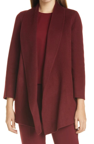 Theory Clairene Luxe Shawl Collar Coat In Currant
