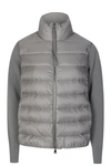 Moncler Cardigan Down Puffer Coat In Grey