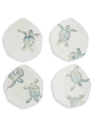 Vietri Tartaruga Assorted Salad Plates - Set Of 4 In Blue