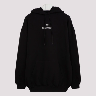 Balenciaga Logo Hoodie In Black