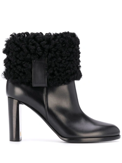 Tom Ford Shearling-detail Ankle Boots In U Black