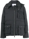 Ganni Black Heavy Tech Puffer Jacket In Black,grey