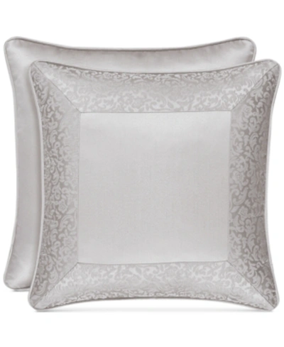J Queen New York La Scala Decorative Pillow, 18" X 18" In Silver