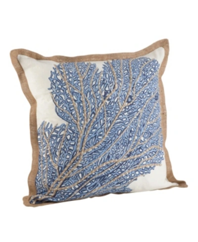 Saro Lifestyle Sea Fan Coral Decorative Pillow, 20" X 20" In Navy