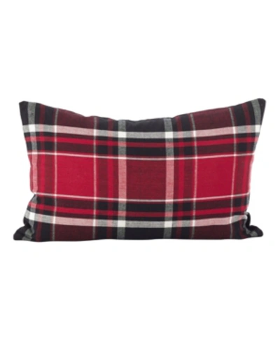 Saro Lifestyle Tartan Plaid Pattern Decorative Pillow, 12" X 20" In Red
