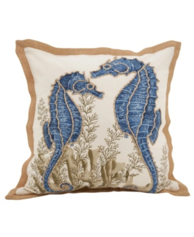 Saro Lifestyle Seahorse Decorative Pillow, 20" X 20" In Navy