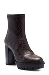 Vince Camuto Women's Erettie Lug Sole Platform Booties Women's Shoes In Rich Russet Faux Leather