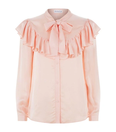 Claudie Pierlot Captain Pussy Bow Top In Pink