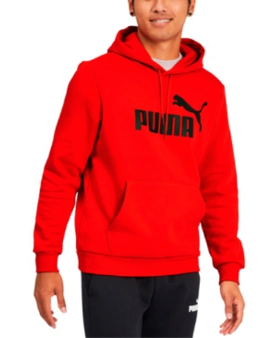 Puma Big & Tall Men's Fleece Logo Hoodie In Red
