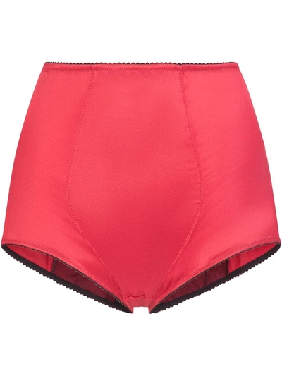 Dolce & Gabbana High-waist Bikini Bottoms In Red