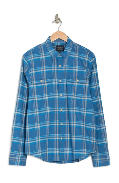 Lucky Brand Men's Stretch Poplin Humboldt Workwear Shirt In Blue Plaid