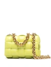 Bottega Veneta The Chain Cassette Suede Shoulder Bag In Green